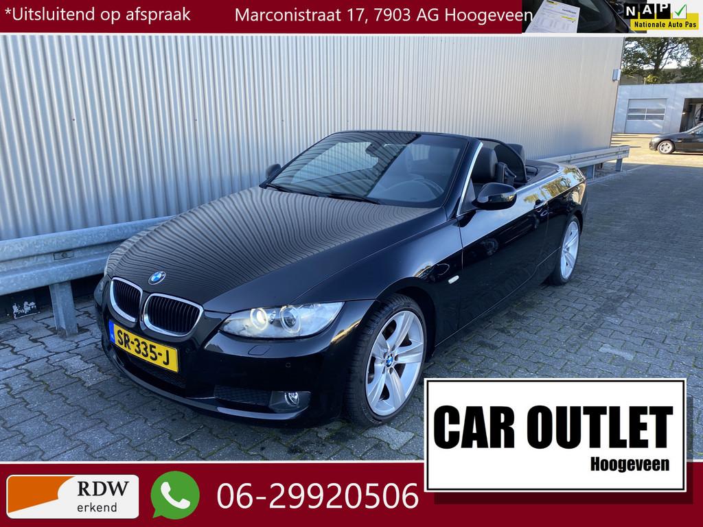 BMW 3 Serie Cabrio 320i High Executive AUTOMAAT, Leer, Navi,, Auto's, BMW, Automaat, Euro 5, Achterwielaandrijving, Zwart