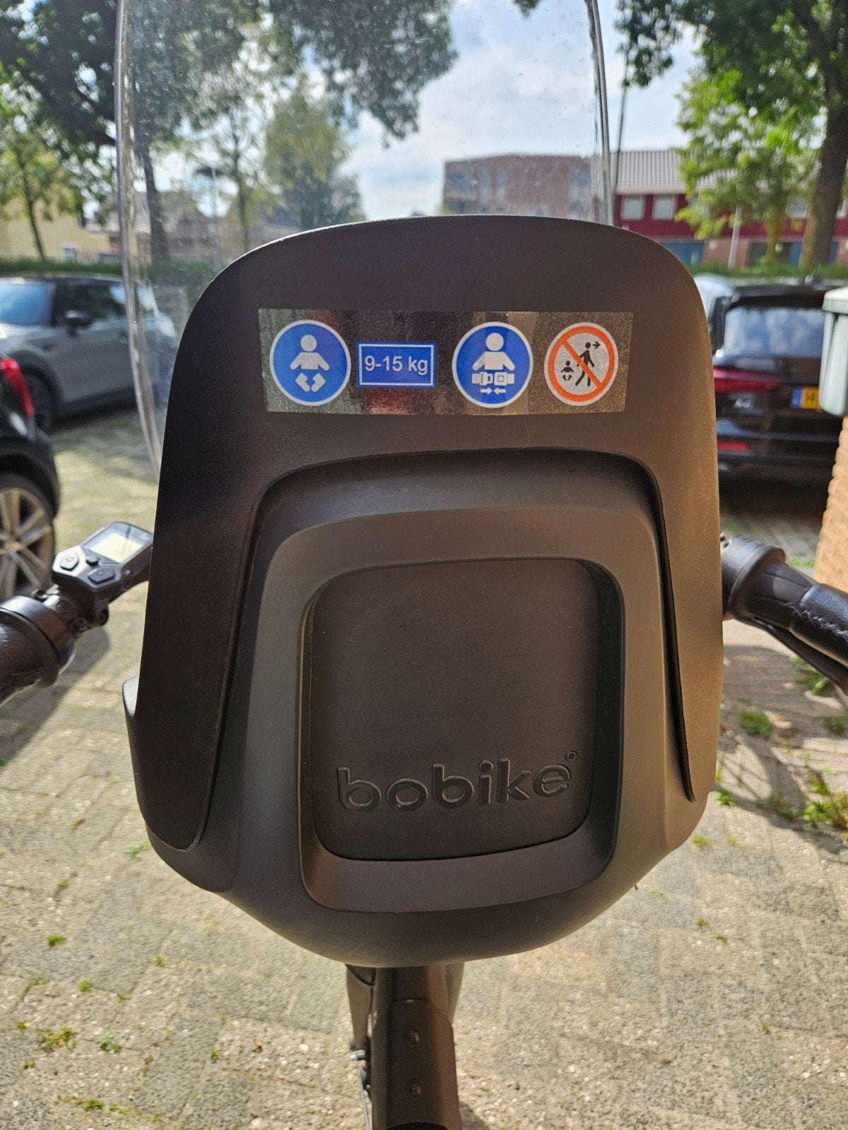 Bobike voorzitje met windscherm - Zo goed als nieuw, Ophalen, Voorzitje, Bobike, 0 t/m 13 kg
