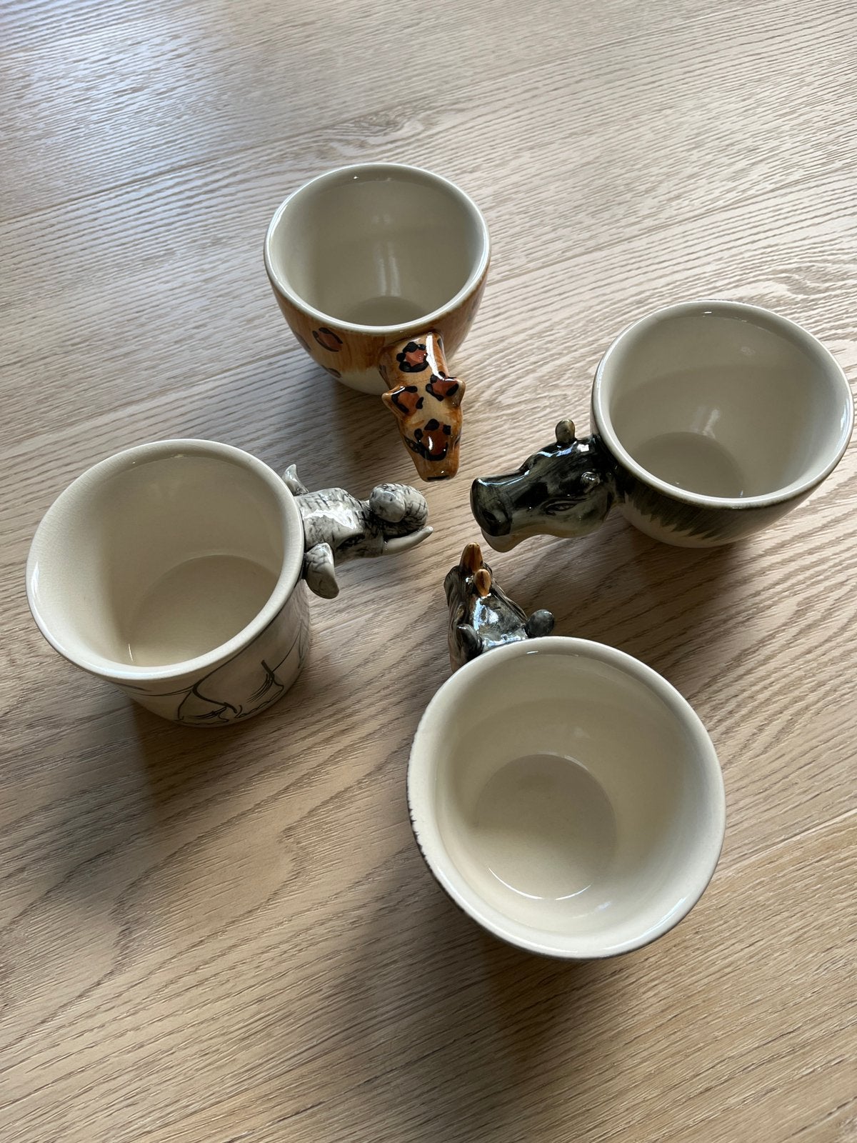 4x koffiemok theemok dieren, Ophalen of Verzenden, Overige stijlen, Kop(pen) en/of Schotel(s), Glas
