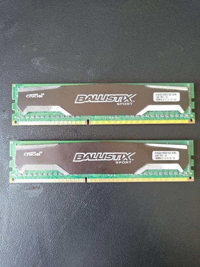 Crucial Ballistix Sport DDR3 Geheugenkit – 2x4GB, Gebruikt, 8 GB, DDR3, Ophalen of Verzenden