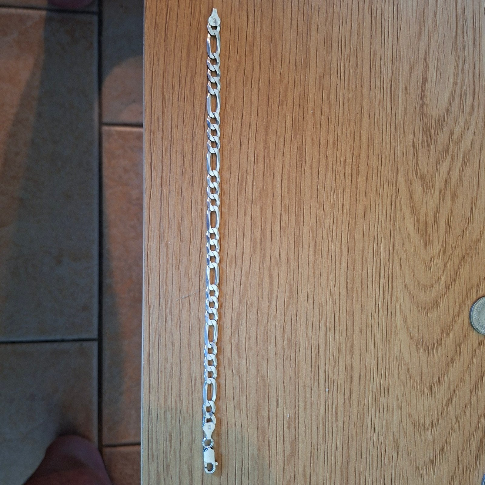 Sterling Zilveren Armband - Figaro Schakel, Ophalen of Verzenden, Gebruikt, Zilver, Zilver