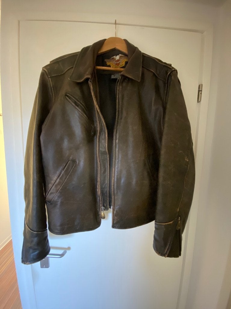 Originele Vintage Harley Davidson lederen motorjack L, Heren, Jas | leer, Harley Davidson. Origineel., Ophalen of Verzenden