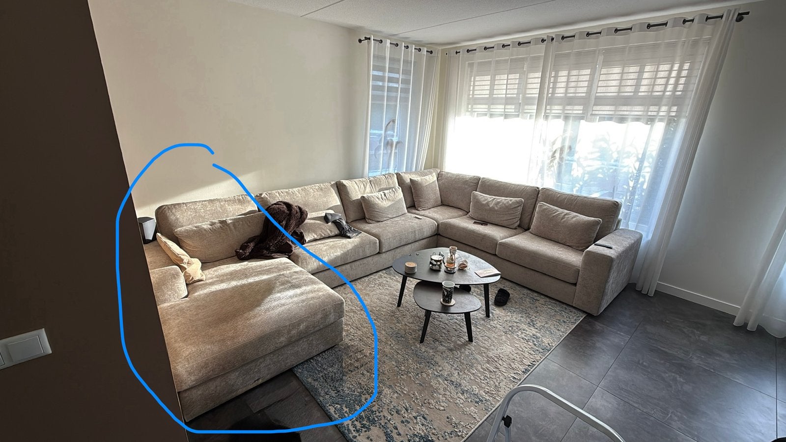IN HOUSE Rovella hoek bank | alleen lounge deel, Ophalen, Nieuw, Vierpersoons of meer, Stof