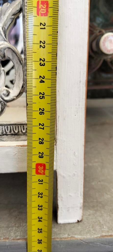 Mooie grote brocante witte windlicht kandelaar, Ophalen of Verzenden