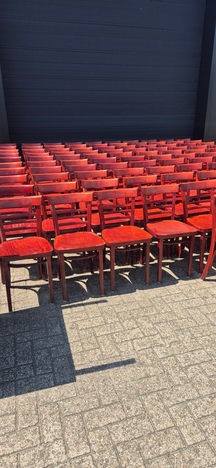 Cafe horeca stoelen met tafels, Ophalen, Gebruikt, Bruin, Geen