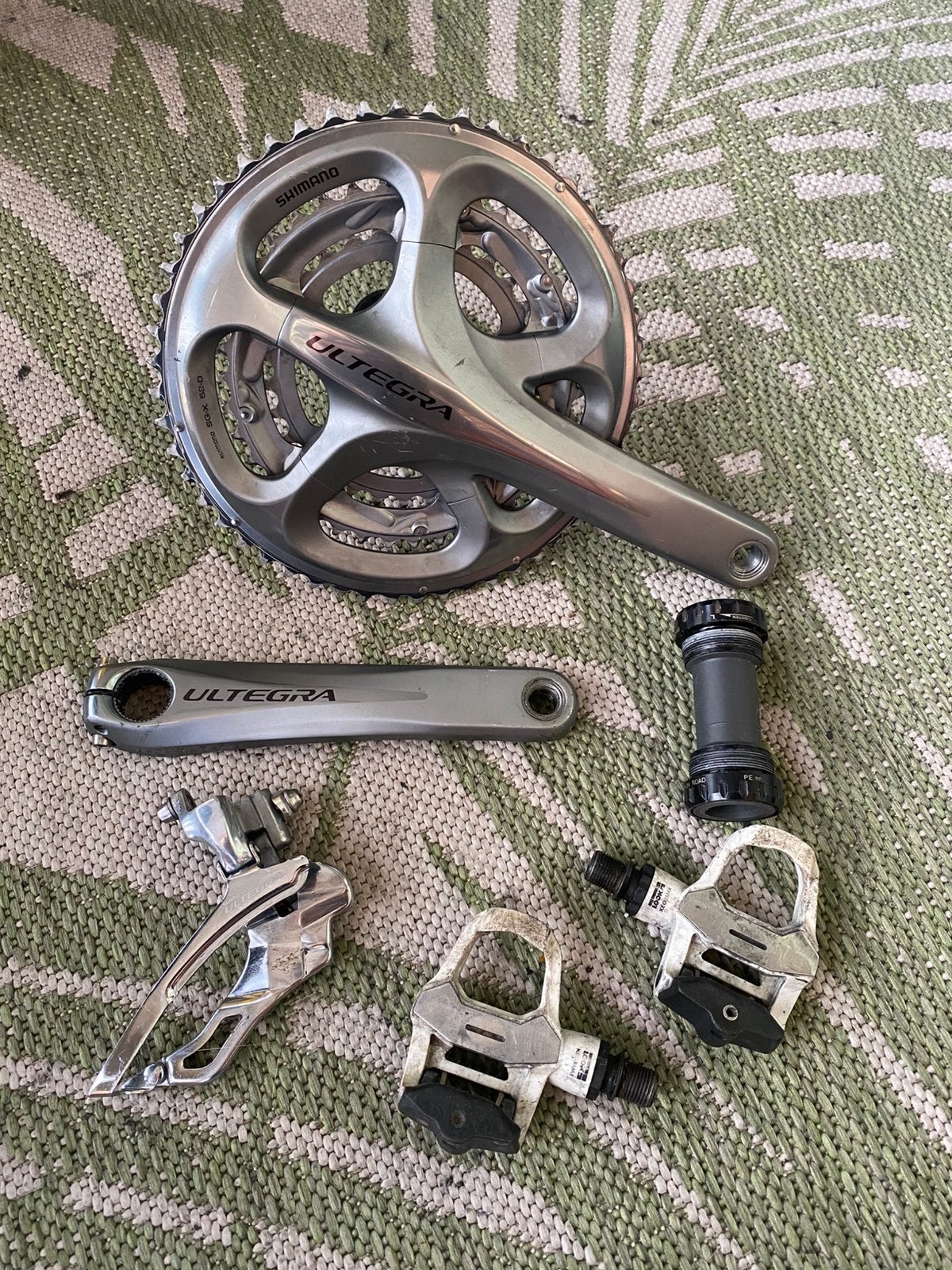 Shimano Ultegra 6700 3x10 crank en derailleur, Crankstel of Pedalen, Gebruikt, Ophalen of Verzenden, Racefiets