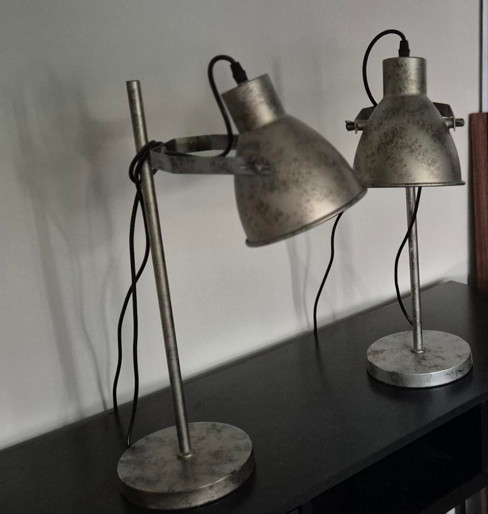 Tafellamp industrieel, Ophalen of Verzenden, Zo goed als nieuw, Metaal