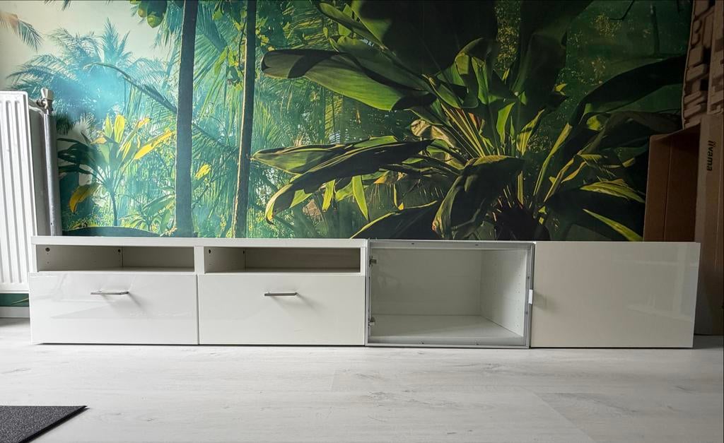 Ikea BESTA | tv-meubel | wit | kastdelen, Ophalen, Gebruikt, Overige materialen, 200 cm of meer