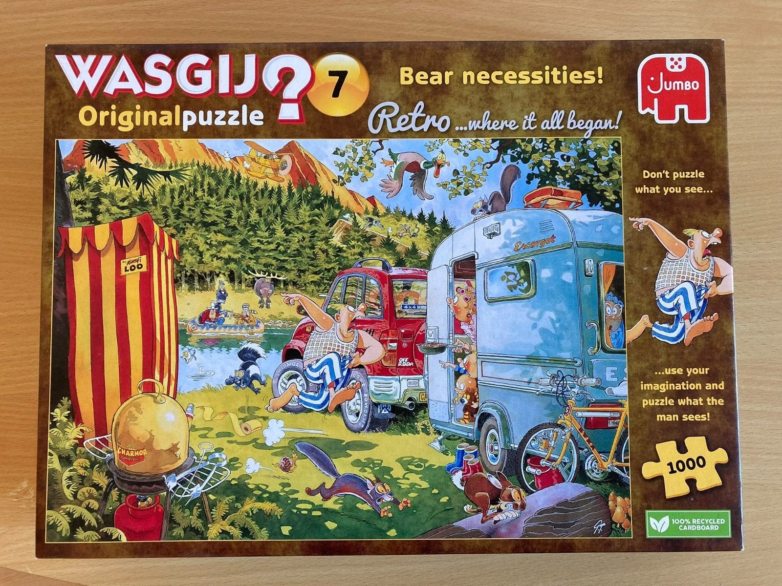 WASGIJ? Originalpuzzel 7 - Bear Necessities! 1000 stukjes, Ophalen of Verzenden, 500 t/m 1500 stukjes, Zo goed als nieuw, Legpuzzel