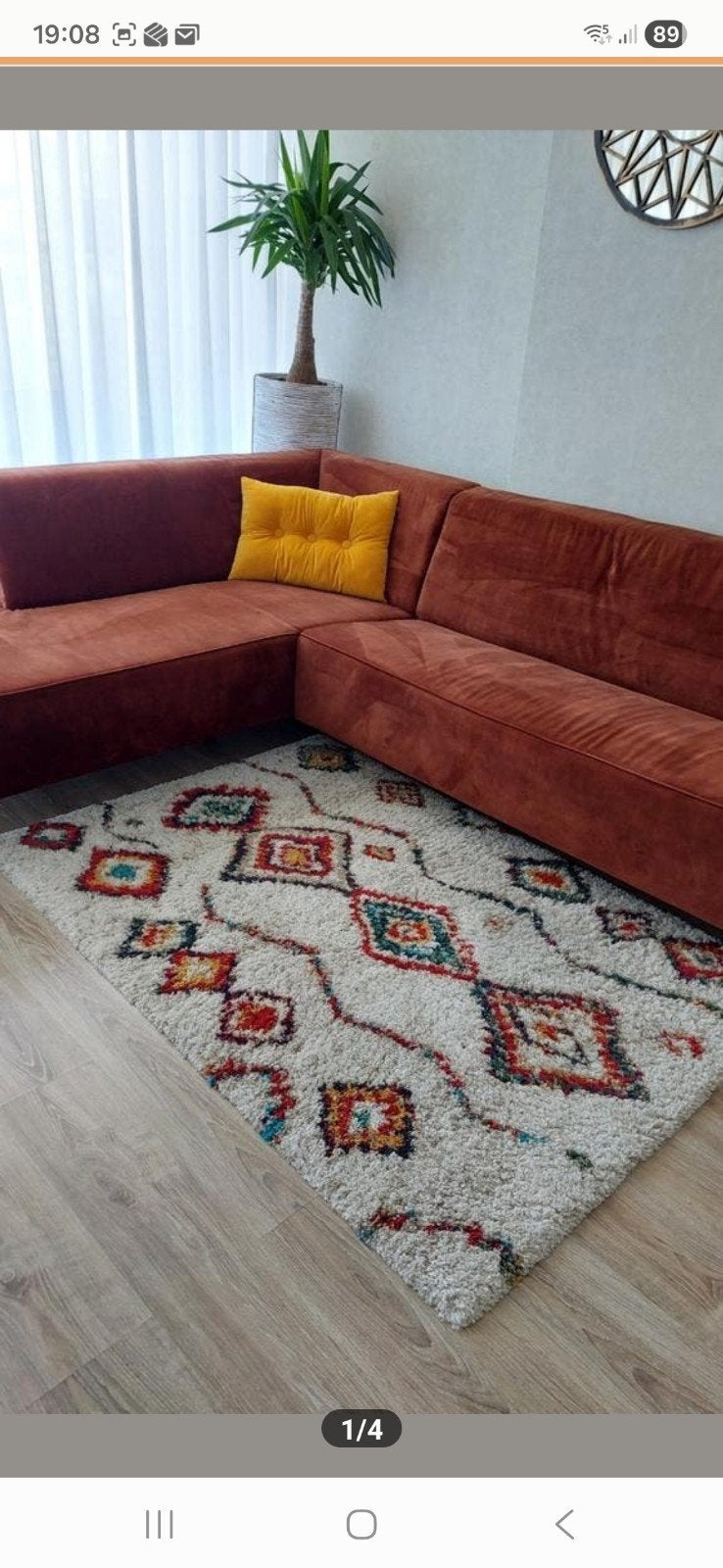 Bohemian mintgroen vloerkleed, Huis en Inrichting, Banken | Complete zithoeken, Ophalen, Zo goed als nieuw