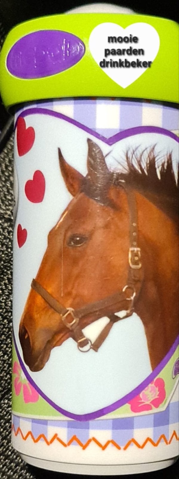 Mooie mepal paarden drinkbeker - Leuk voor school!, Ophalen of Verzenden, Zo goed als nieuw