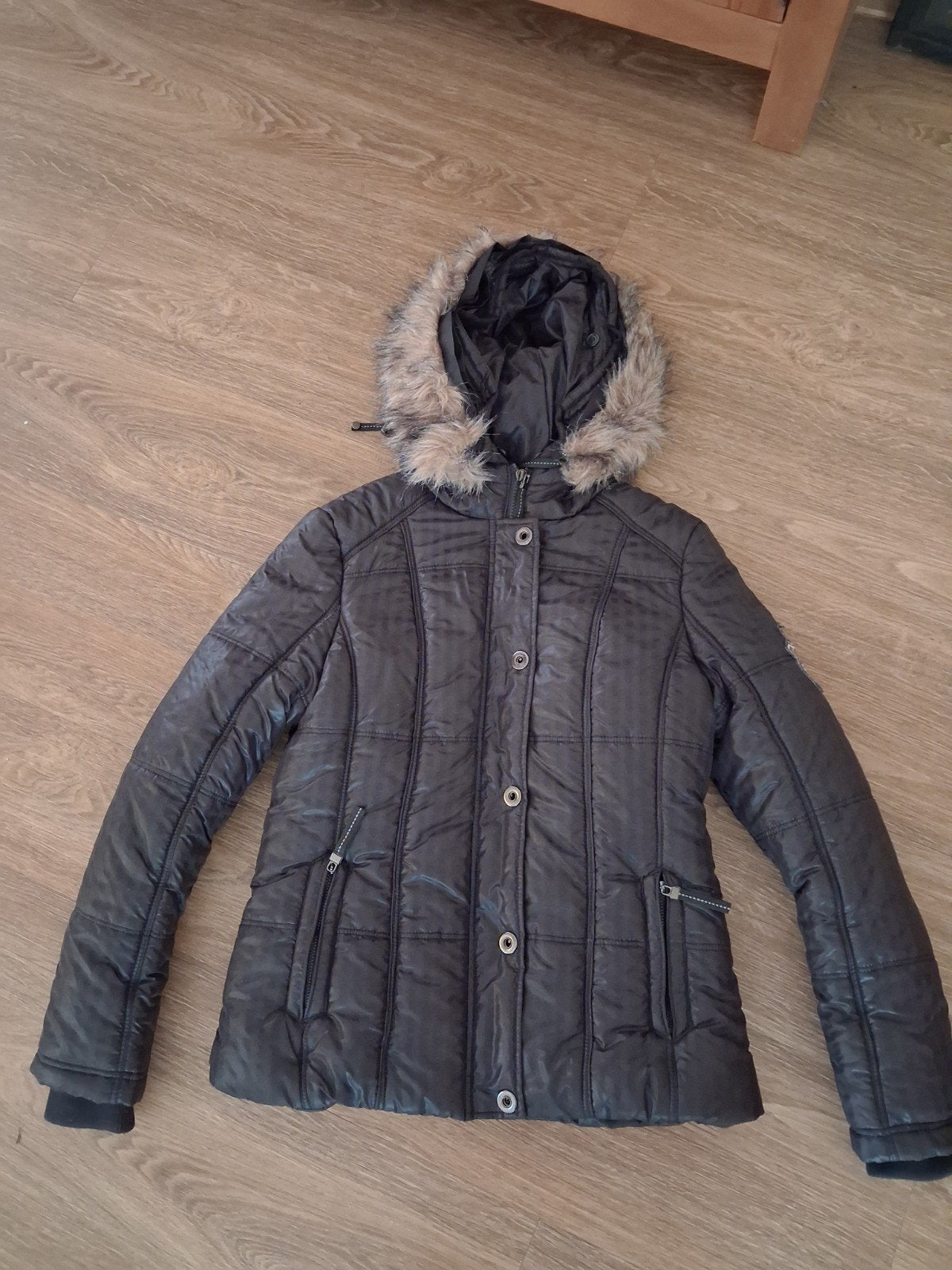 dames winterjas nieuw District maat 38, Kleding | Dames, Maat 38/40 (M), Bruin, Nieuw, Ophalen of Verzenden