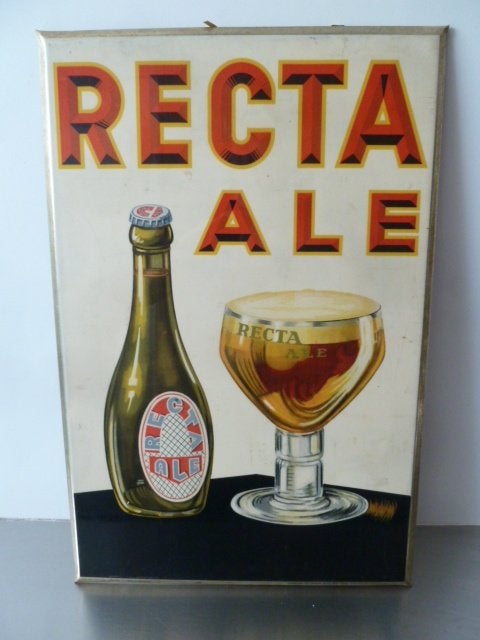 reclamebord bier no emaille bord cafe bier vintage, Verzamelen, Ophalen of Verzenden, Zo goed als nieuw, Reclamebord