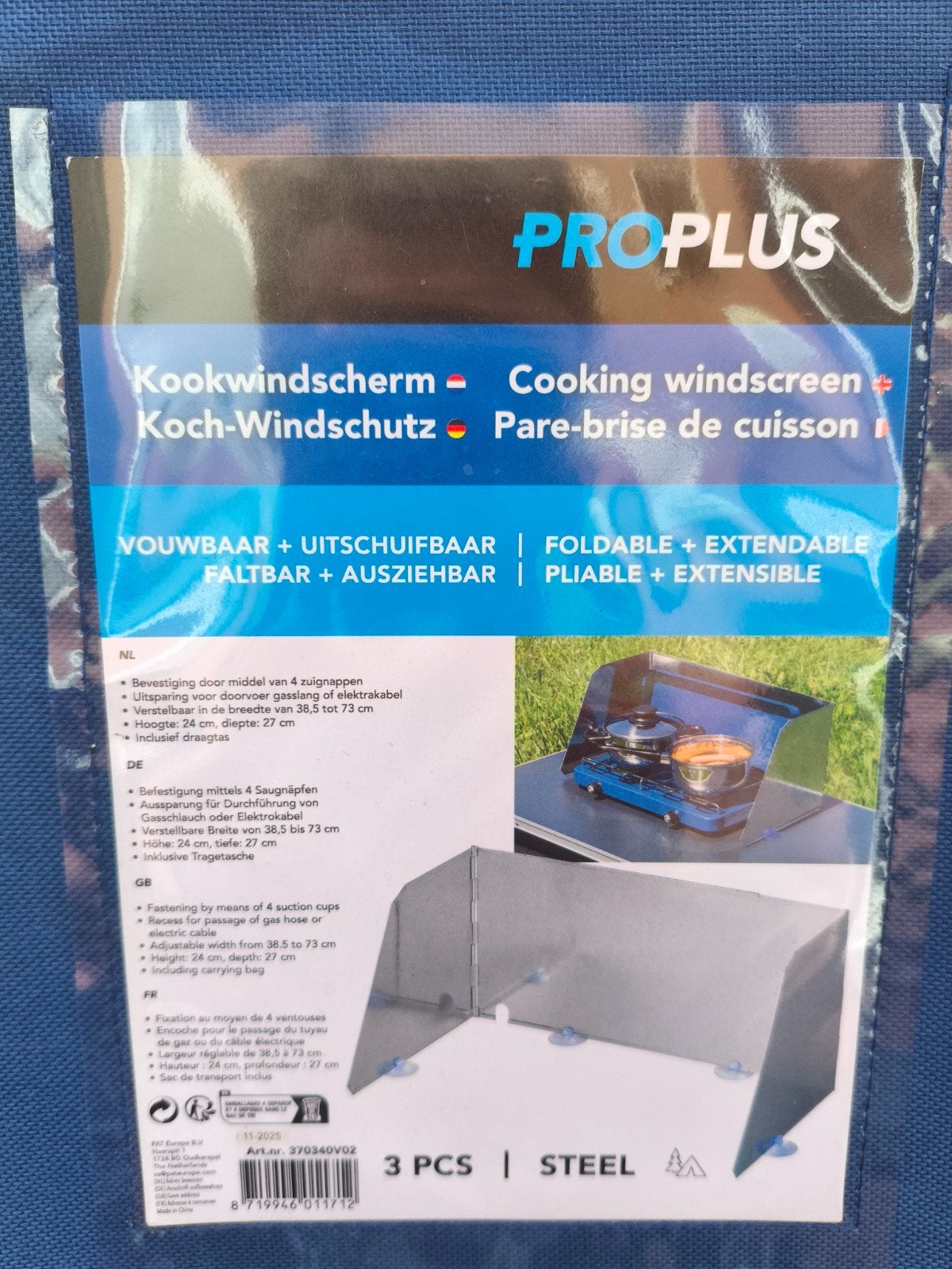 ProPlus Kookwindscherm - Nieuw en Opvouwbaar, Caravans en Kamperen, Kampeeraccessoires, Ophalen of Verzenden, Nieuw
