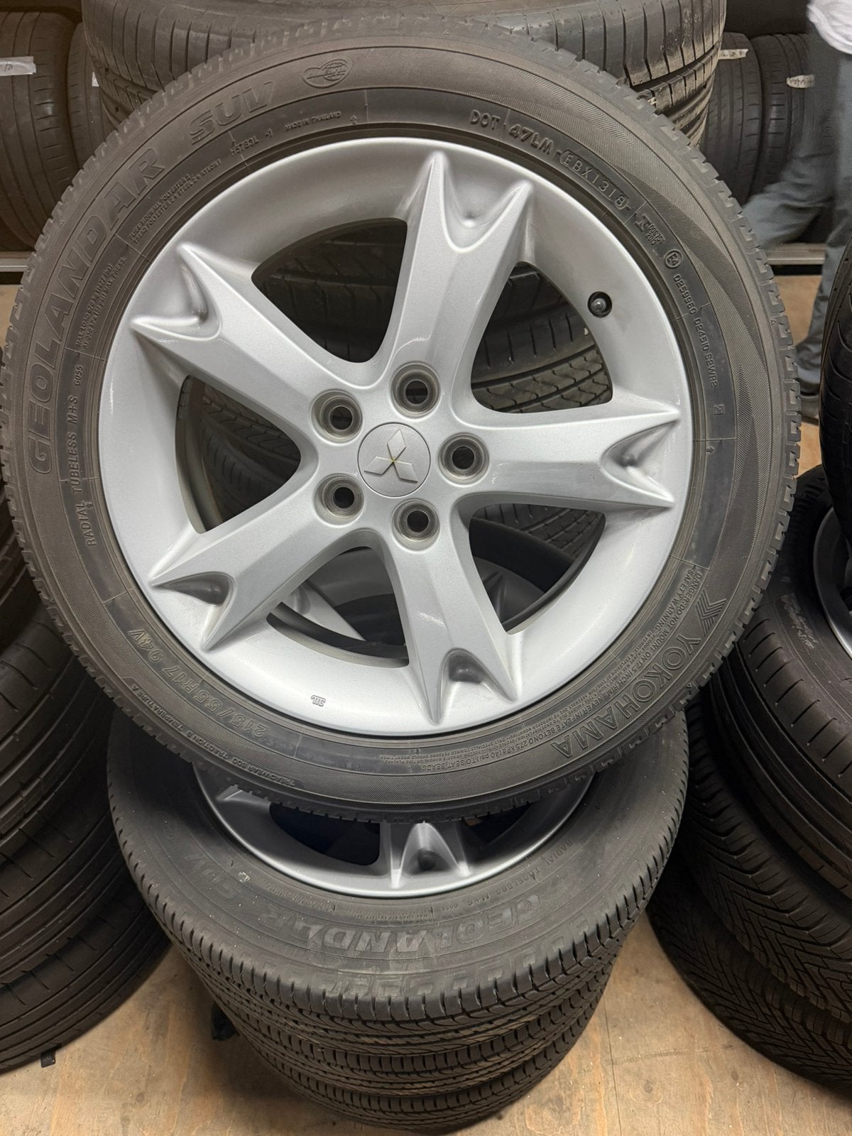 Mitsubishi Grandis 17 inch 5x114,3 215/55/17 zgan zomerset, 215 mm, Banden en Velgen, 17 inch, Ophalen of Verzenden