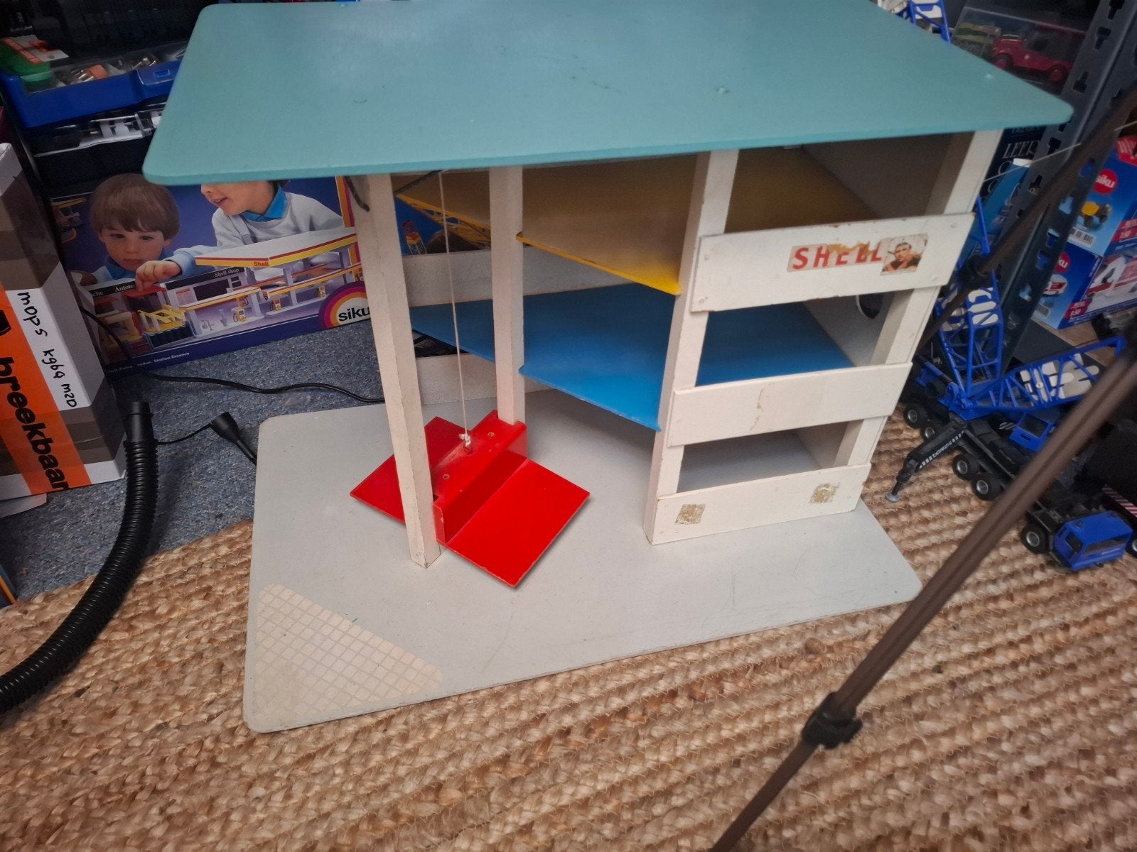 Vintage Sio jaren 60 Shell Garage Parkeergarage Houten Speel