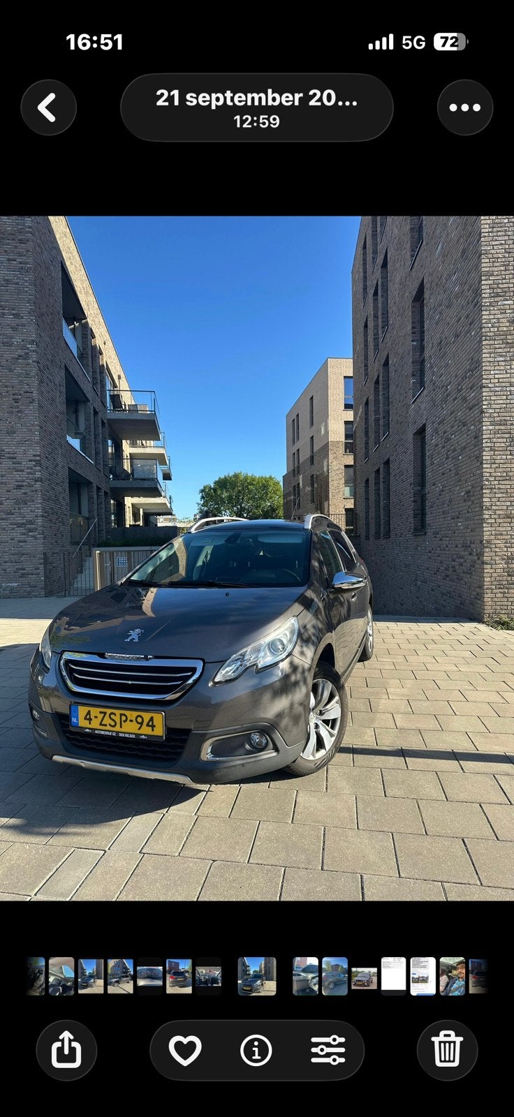 Peugeot 2008 1.2 E-vti 60KW Etg5 2015 Grijs, 450 kg, 40 €/maand, Euro 6, 1199 cc