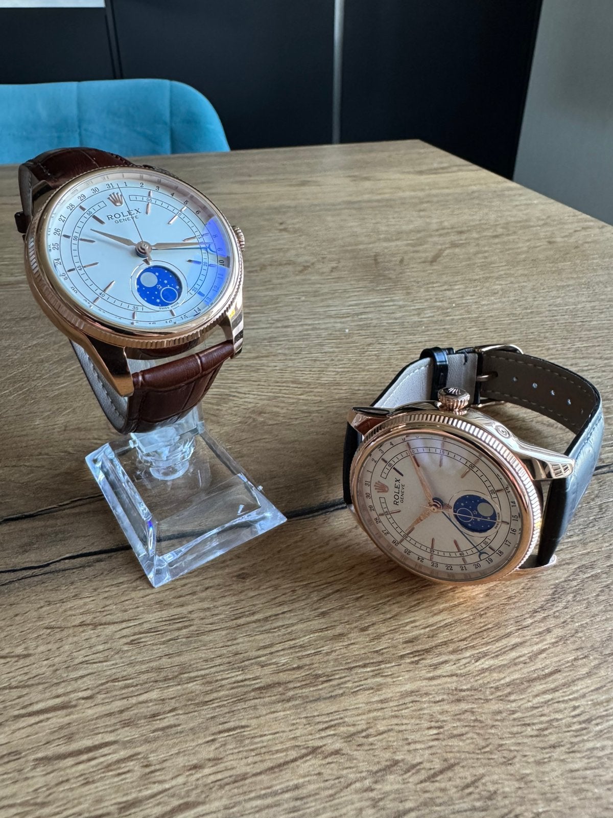 Rolex.🆕.Cellini Moonphase., Leer, Polshorloge, Nieuw, Ophalen of Verzenden