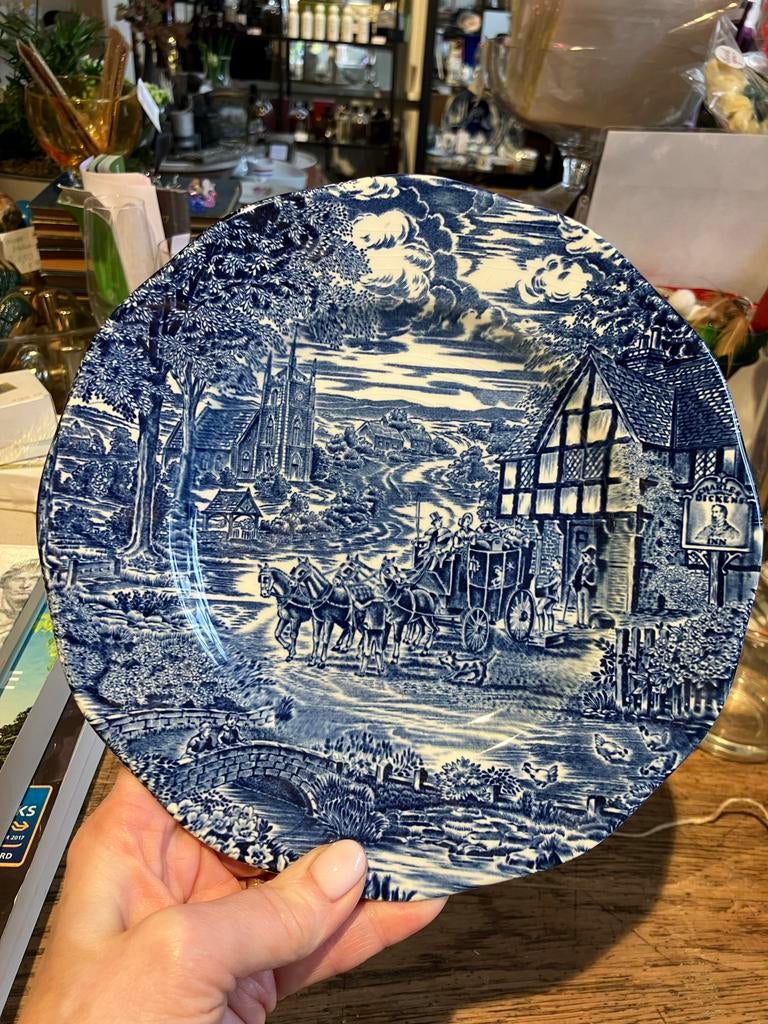 Vintage Enoch Wedgwood Dickens Coaching Days bord, Ophalen of Verzenden