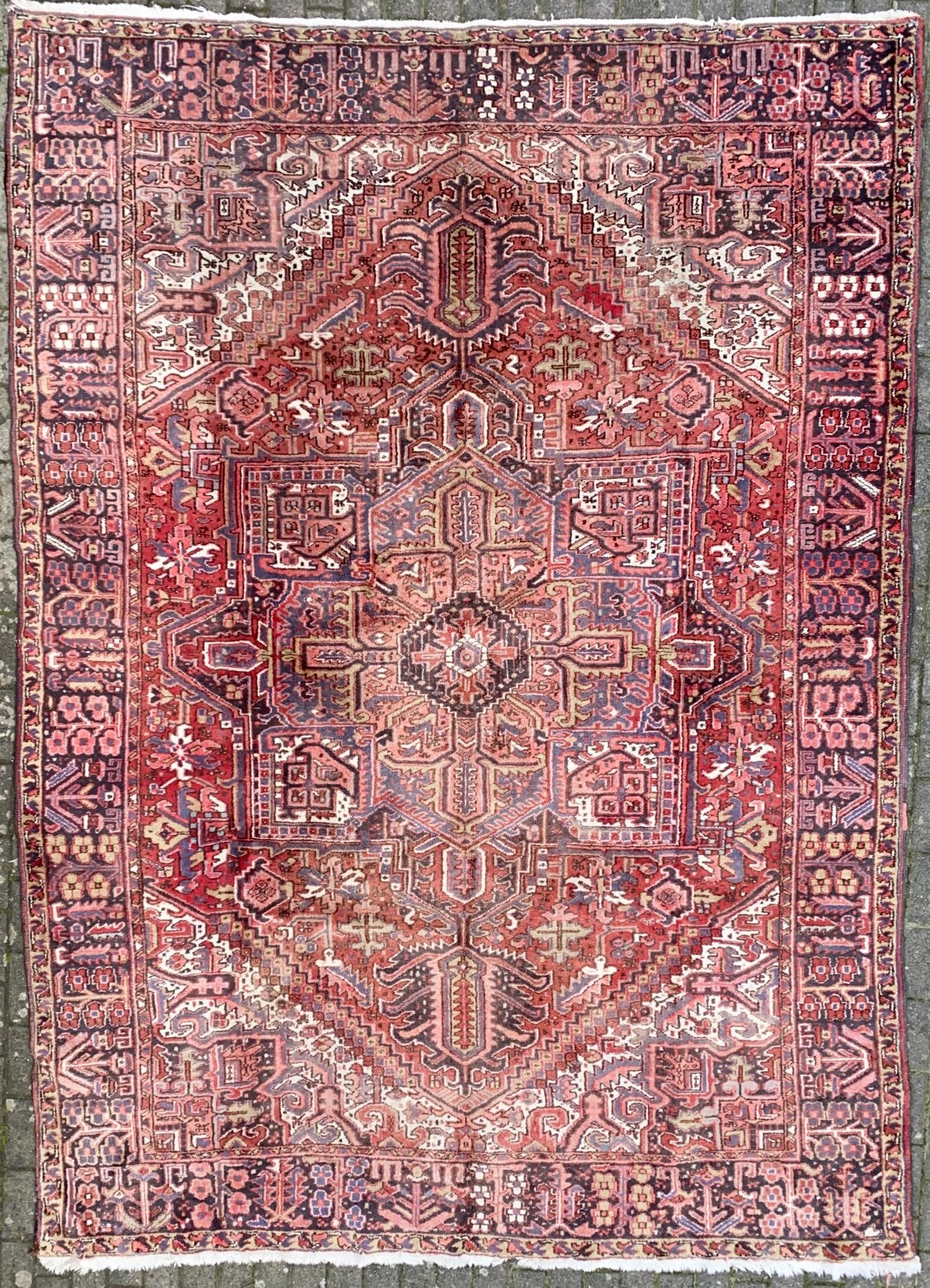 Perzisch tapijt heriz 350 x 250 cm, Gebruikt, Ophalen of Verzenden, 200 cm of meer, Handgeknoopt Perzisch Tapijt