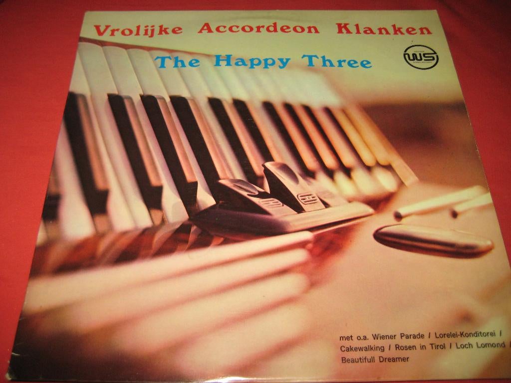 LP, The Happy Three: Vrolijke accordeon klanken, Ophalen of Verzenden, Zo goed als nieuw, 12 inch