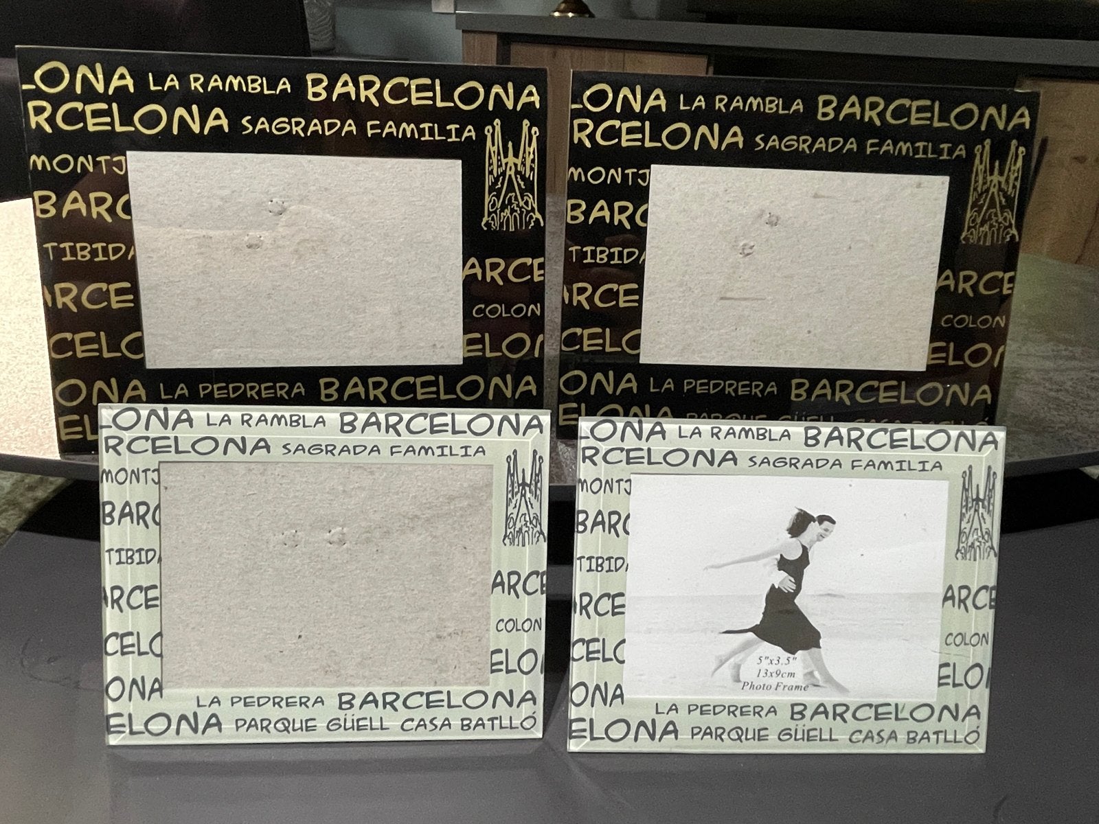 Set van 4 Barcelona fotolijsten, Kunststof, Gebruikt, Ophalen of Verzenden, Fotolijst