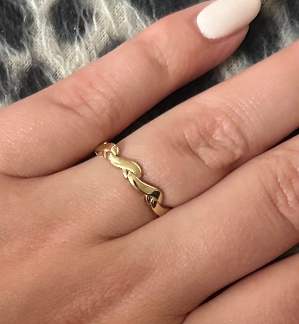 Gouden ring 14krt, Ophalen, 18 tot 19, Gebruikt, Dame
