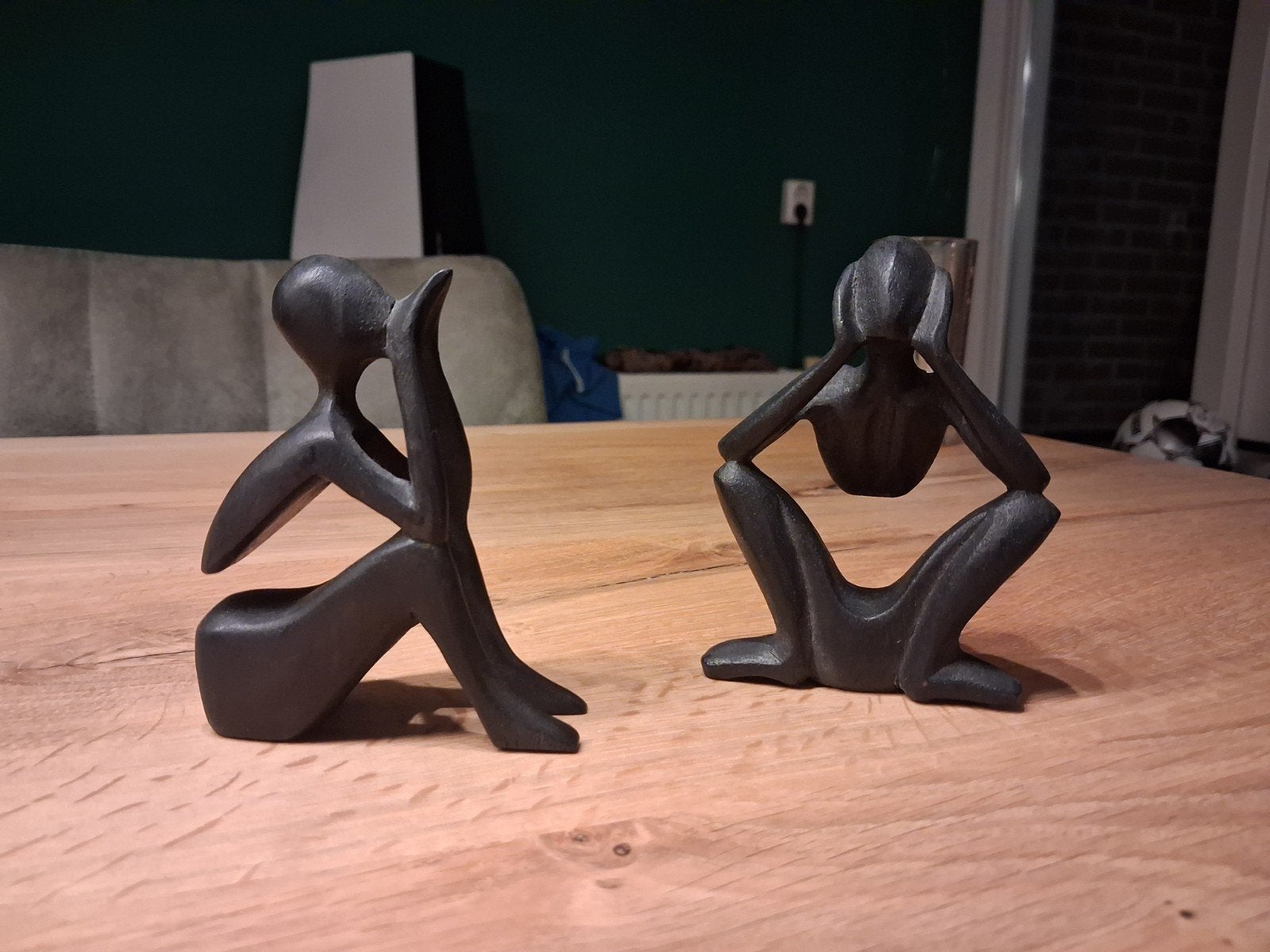 Houten Decoratie Beeldjes Wereldwinkel - 10 cm hoog, Hout, Zwart, Ophalen of Verzenden, Oosters