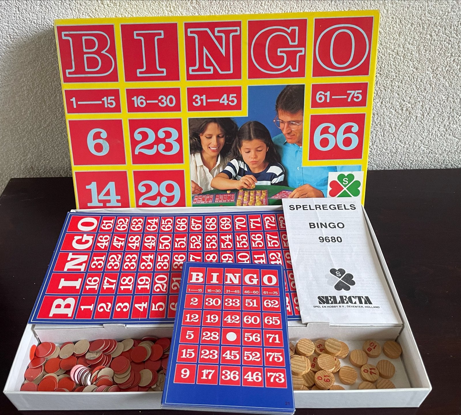 Vintage Bingo Spel van Selecta, Vijf spelers of meer, Ophalen of Verzenden, Gebruikt