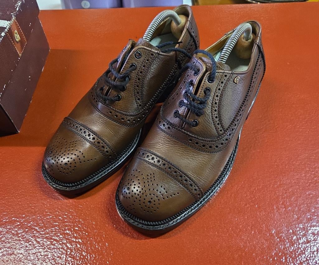Herenschoenen Greve bruin leder maat 8 / 41, Bruin, Ophalen of Verzenden, Zo goed als nieuw, X