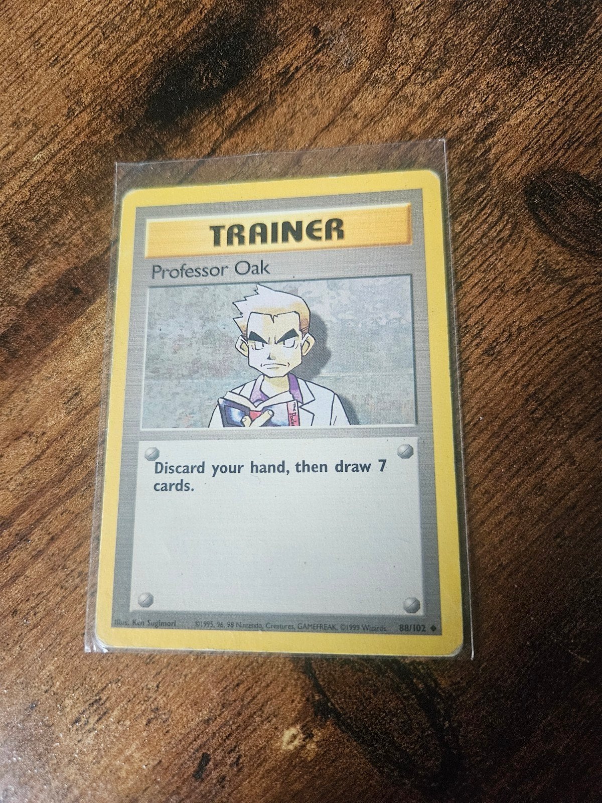 Pokémon Professor Oak Trainer Kaart (Base Set), Ophalen of Verzenden, Gebruikt, Losse kaart