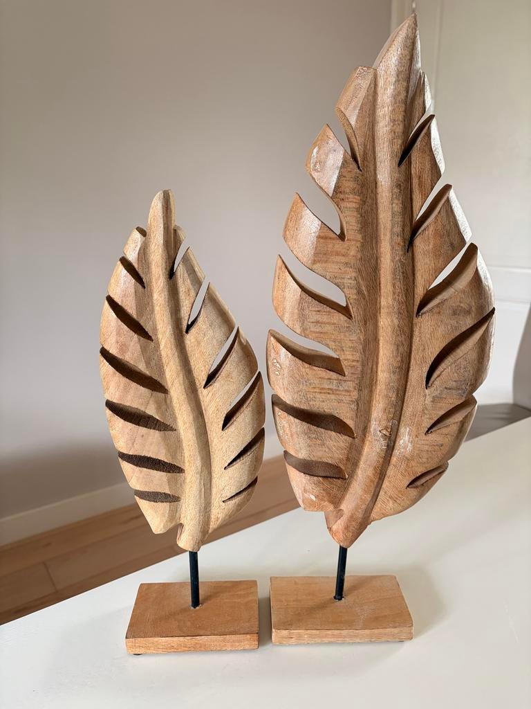 Decoratieve houten bladeren, Ophalen, Zo goed als nieuw