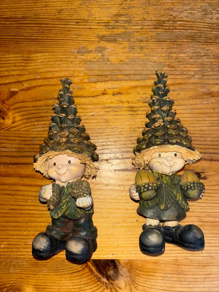 Hersft decoratie 2 herfst poppetjes 17cm hoog, Huis en Inrichting, Woonaccessoires | Overige, Ophalen of Verzenden