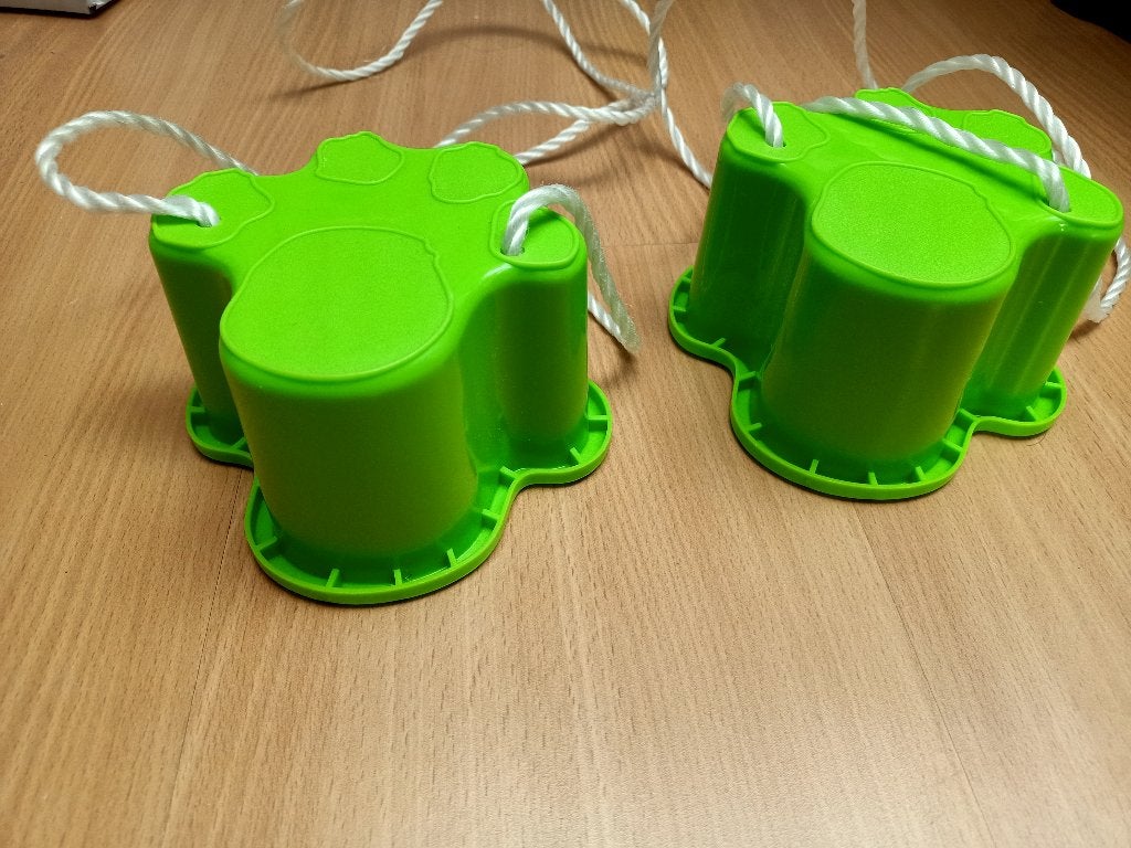 groene loopklossen / loop klossen ca 8 cm hoog, Ophalen, Gebruikt