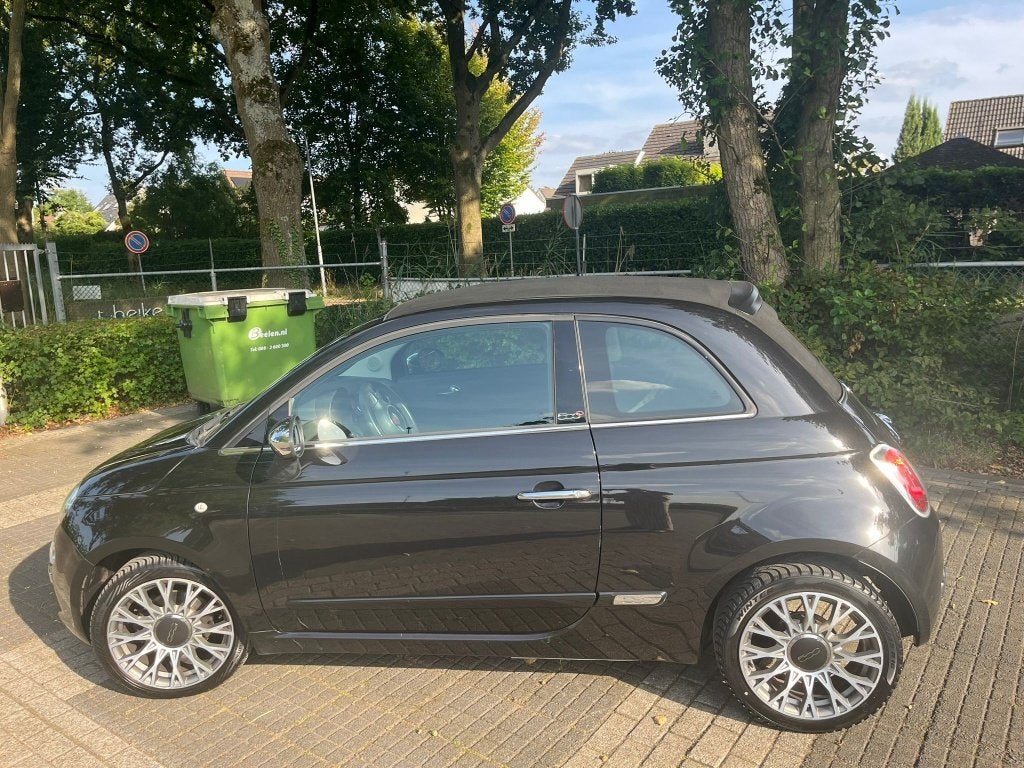 Fiat 500 Cabrio | 2013 | Zwart | 109.198 km, Cabriolet, Leder en Stof, Handgeschakeld, Particulier