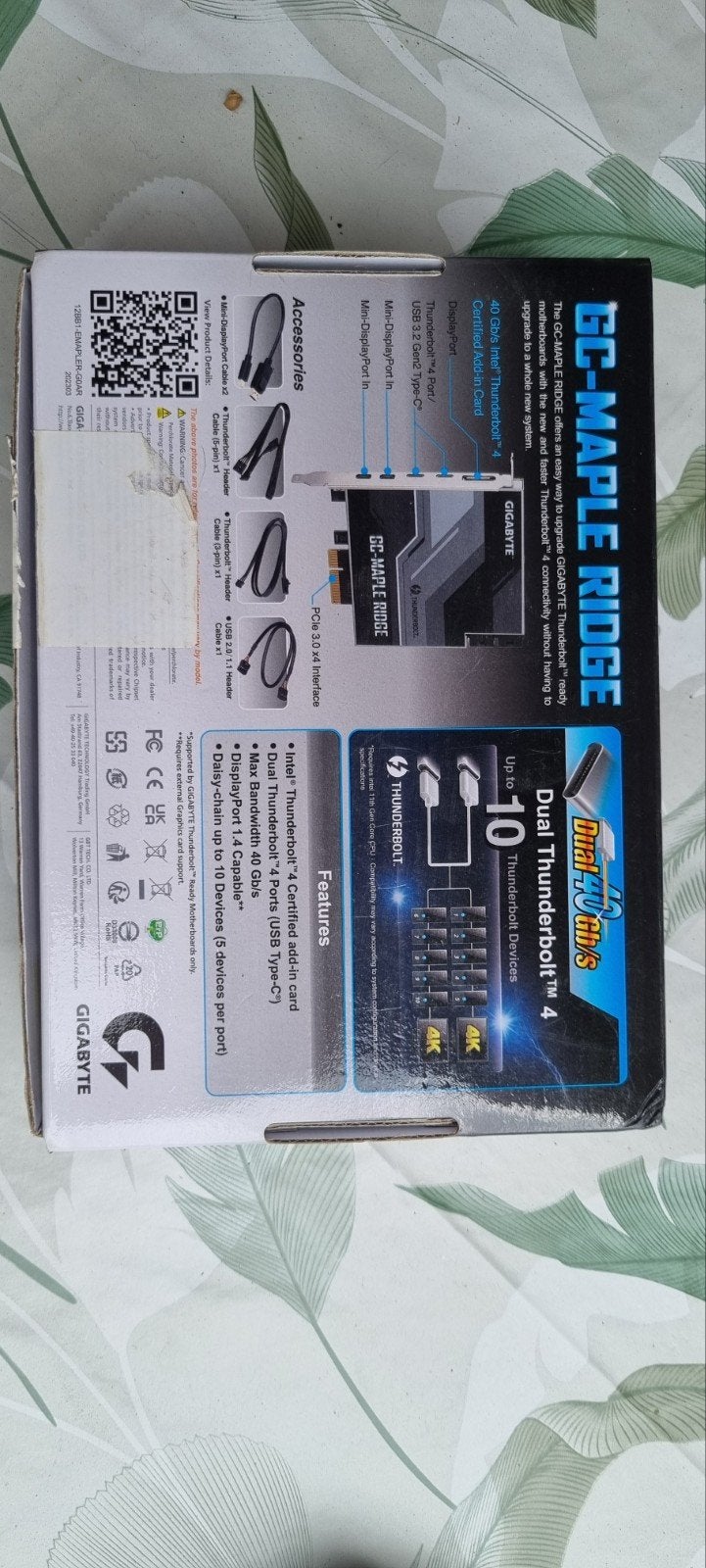 Gigabyte GC-MAPLE RIDGE Thunderbolt 4 Inbouwkaart, Computers en Software, Videokaarten, Ophalen, PCI-Express 3, Nieuw, Overige chipsets