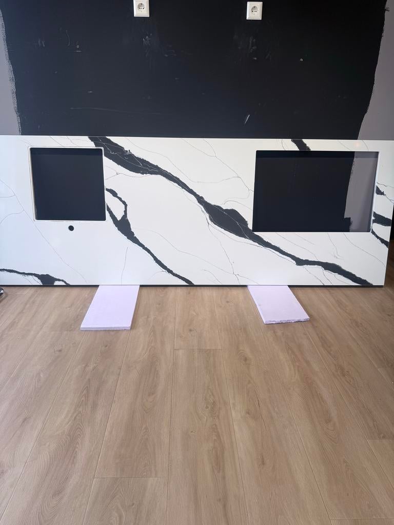 Nieuw Composiet Keukenblad 20 mm dik - Zonder Spoelbak/Kookp, Huis en Inrichting, Keuken | Complete keukens, Ophalen, Wit, Overige typen