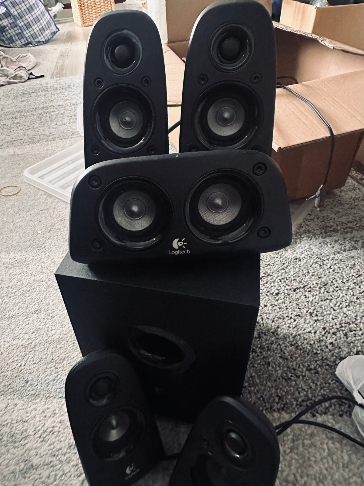 Logitech 5.1 Luidsprekerset met Subwoofer, Ophalen of Verzenden, Gebruikt, Audiokanaal 5.1