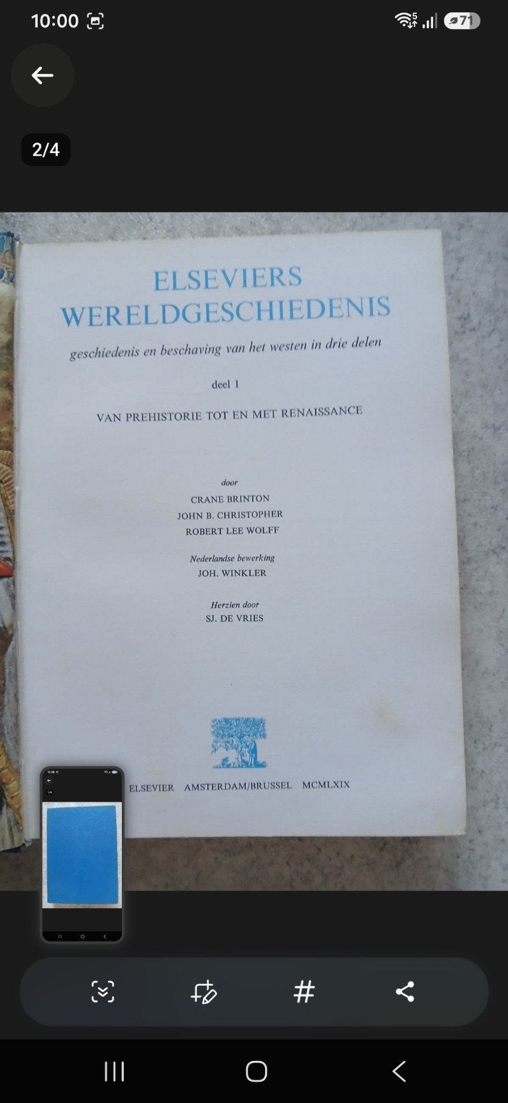 Elseviers Wereldgeschiedenis Prehistorie tot Renais, Ophalen of Verzenden, 20e eeuw of later, Zo goed als nieuw, Crane Brinton, John B. Christopher, Robert Lee Wolff