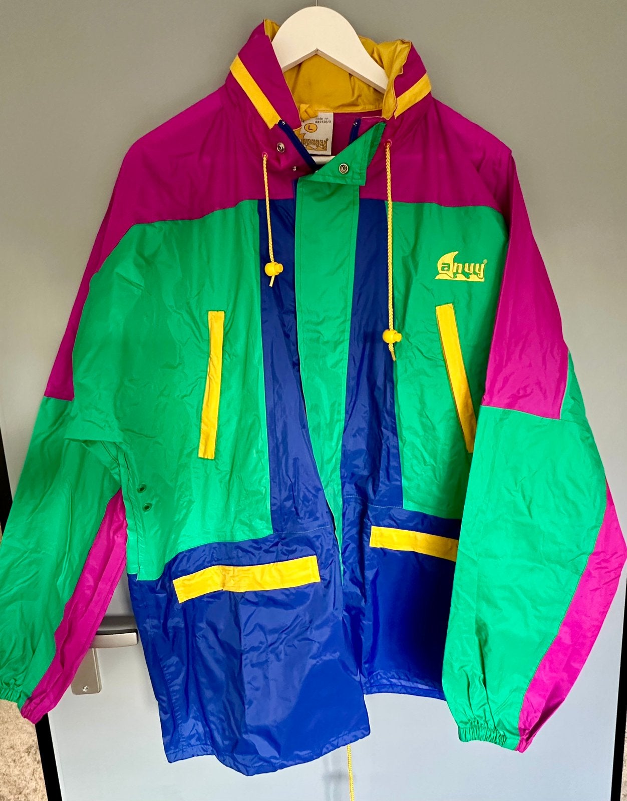 Anuy vintage 90’s regenjas, Ophalen, Zo goed als nieuw, Maat 42/44 (L), Overige kleuren