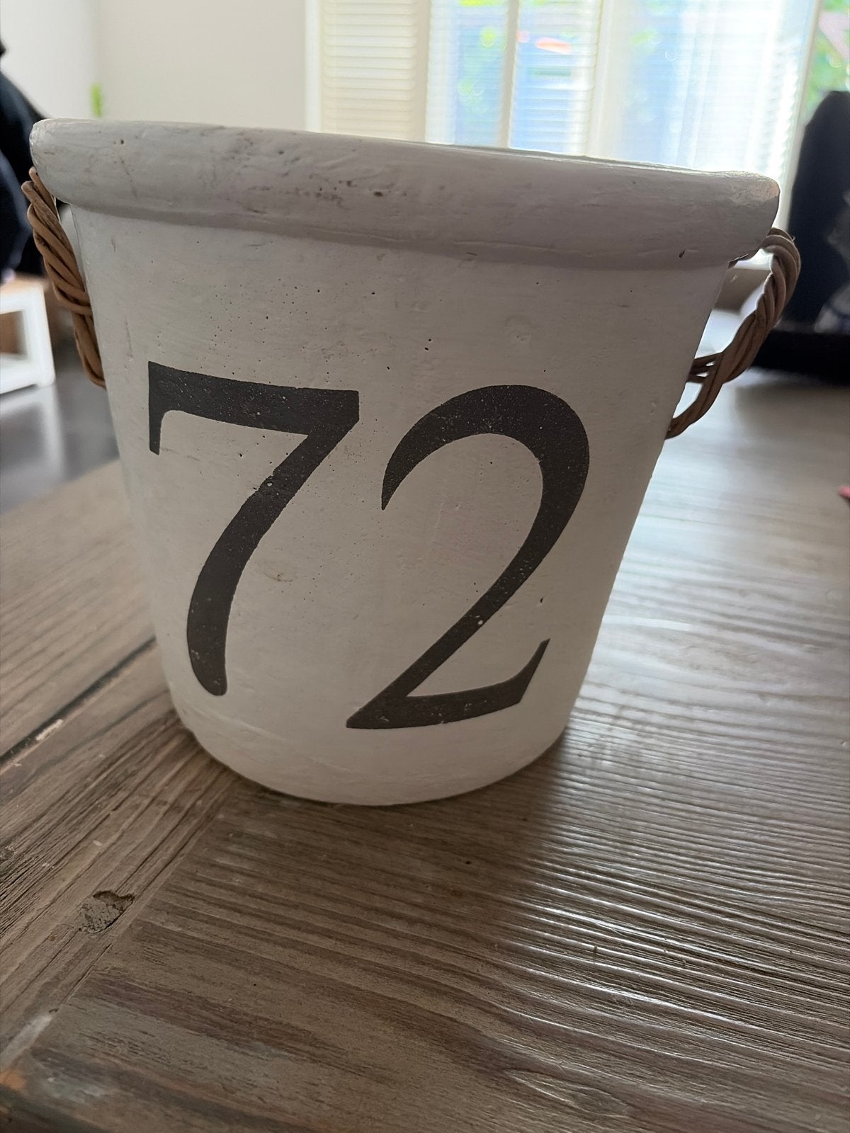 Riviera Maison pot met nummer 72, Ophalen of Verzenden, Wit, Steen/keramiek, Landelijk