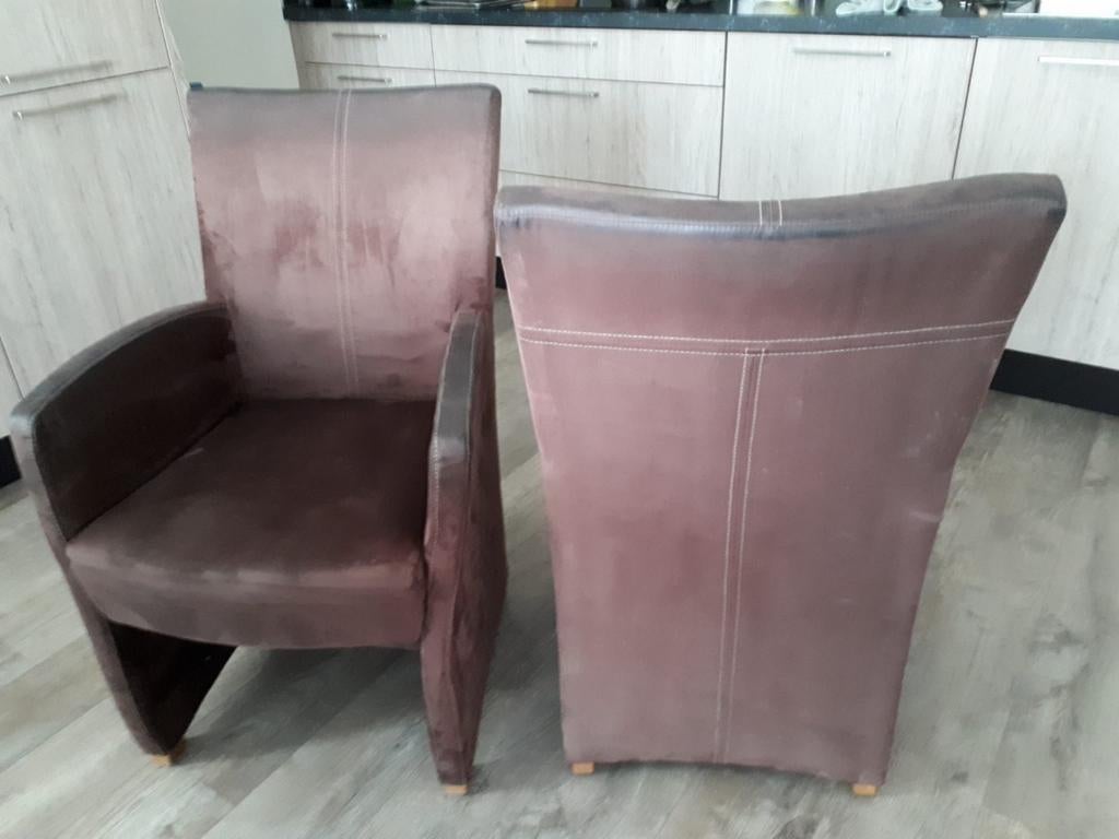 Gratis 6 eetkamerstoelen, Ophalen, Gebruikt, Bruin, Vier