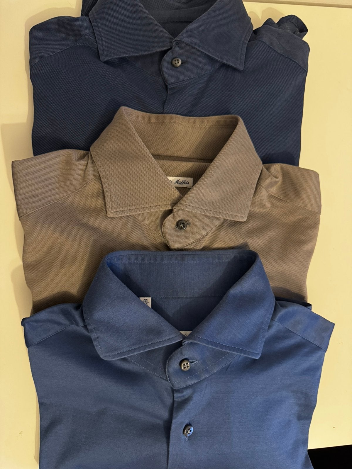 3 emanuele maffeis shirts, Verzenden, Zo goed als nieuw, Blauw, Halswijdte 41/42 (L)