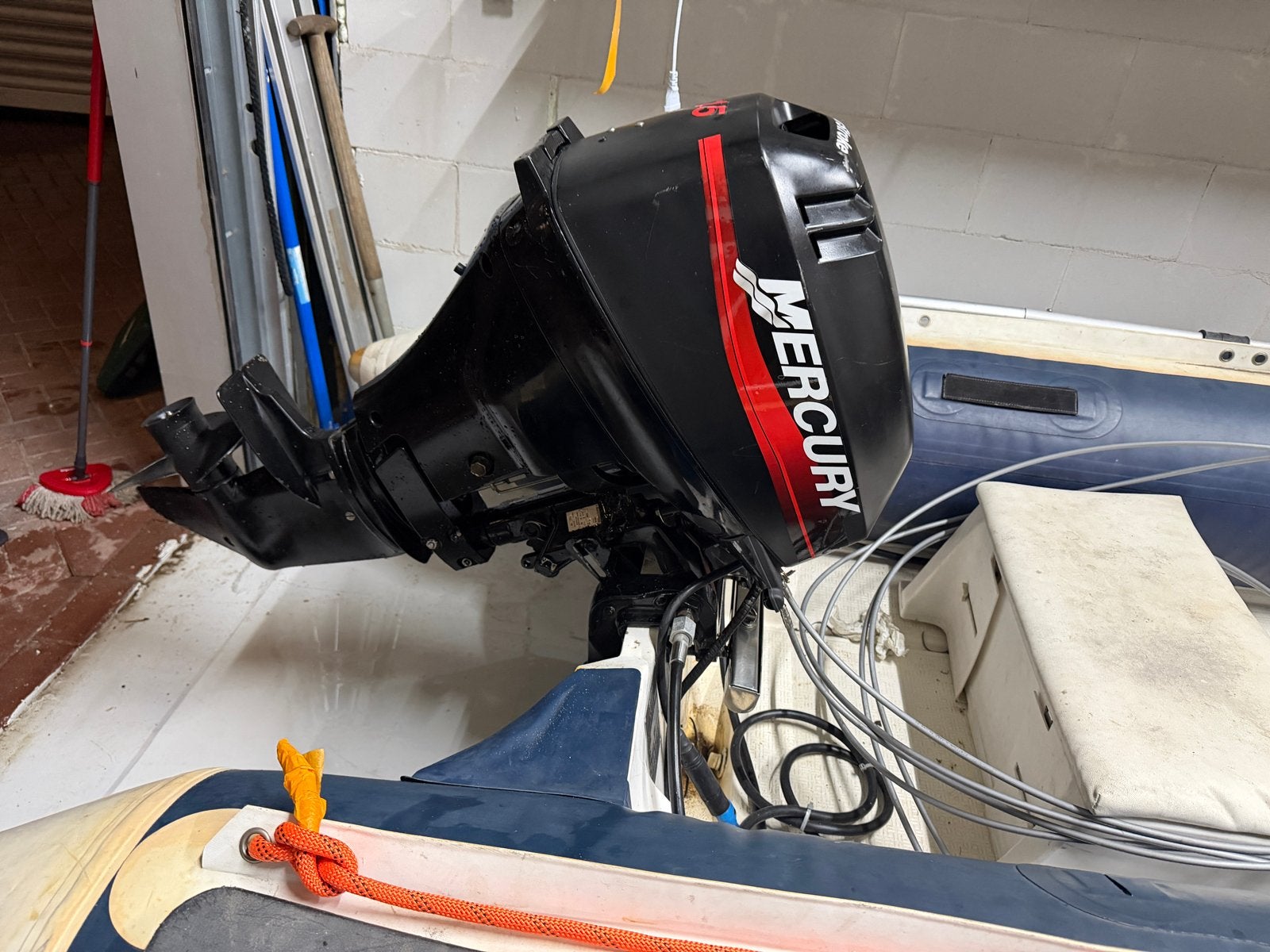 Mercury 15pk 4-takt buitenboordmotor met boot en trailer, Ophalen, 10 tot 30 pk, Gebruikt, Viertaktmotor