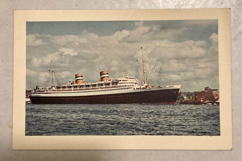 Ansichtkaart HAL Holland Amerika Line Nieuw Amsterdam, Verzenden, Zo goed als nieuw, Motorboot, Kaart, Foto of Prent