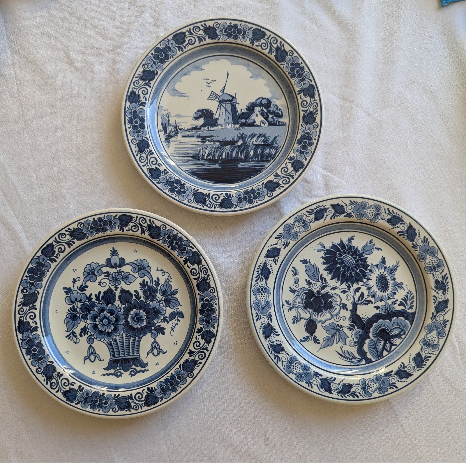 z.g.a.n. 3 Royal Goedewaagen Delfts Blauw wandborden - 21cm, Antiek en Kunst, Ophalen of Verzenden