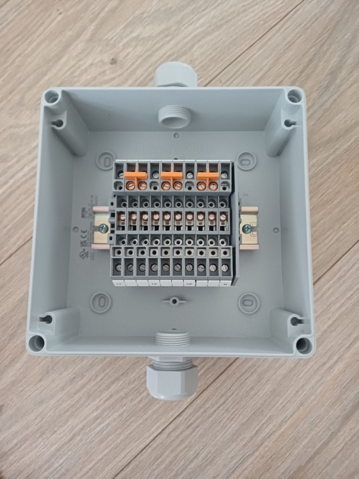 Rittal IP66 verdeeldoos met klemmenstrook, zonder deksel, Ophalen of Verzenden, Gebruikt, Overige merken, Overige typen