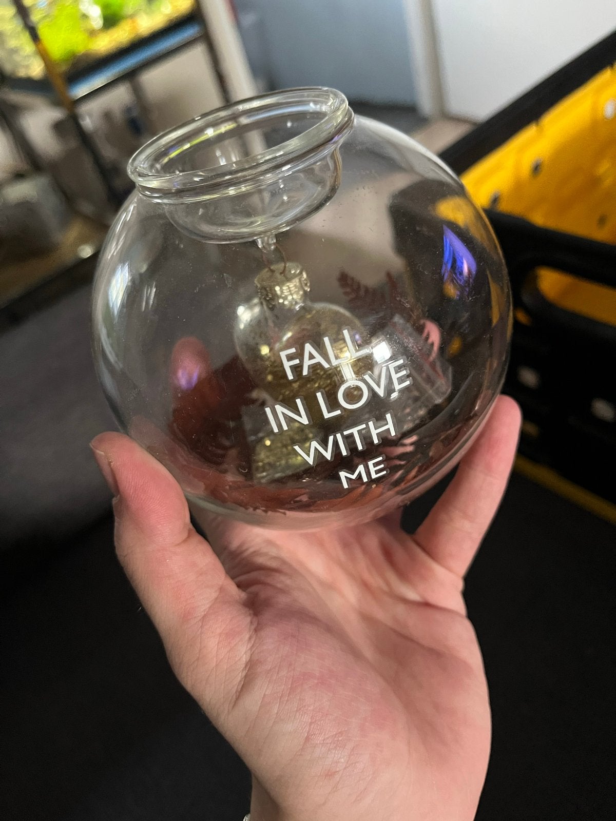 Riviera Maison Windlicht "Fall in Love with Me", Meerkleurig, Ophalen of Verzenden, Glas, Landelijk