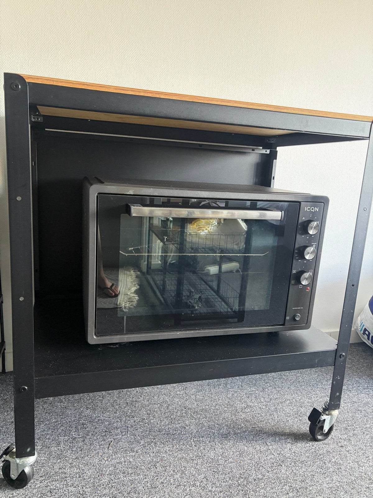ICQN elektrische oven (groot) met verrijdbare kar, Witgoed en Apparatuur, Ovens, Ophalen, Overige merken, Zo goed als nieuw, Oven met grill