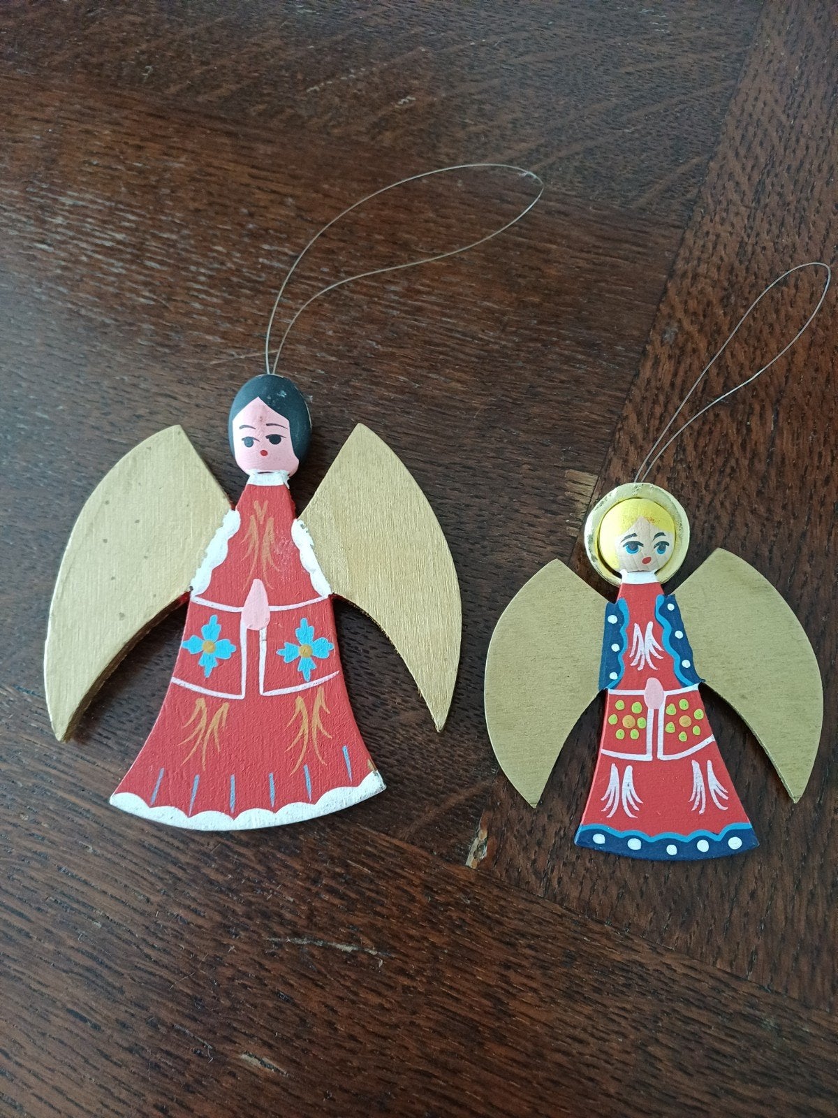 Twee houten Engelen, Ophalen of Verzenden, Gebruikt
